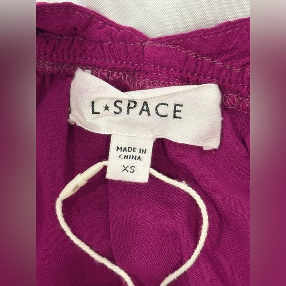 L Space Victoria Maxi Dress V Neck Tiered XS Raspberry New Beachy Vacation Chic - Picture 11 of 16